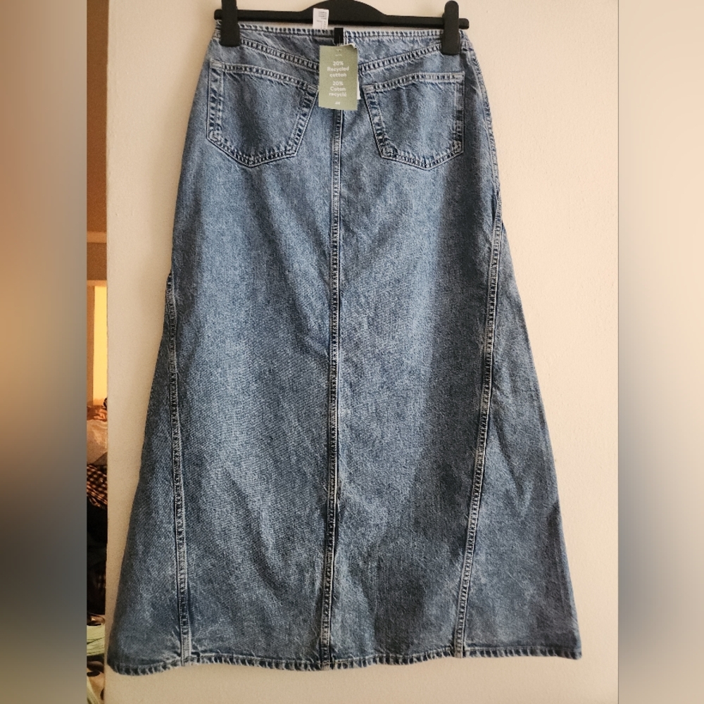 H&m denim maxi skirts light blue BNWT - Picture 4 of 16